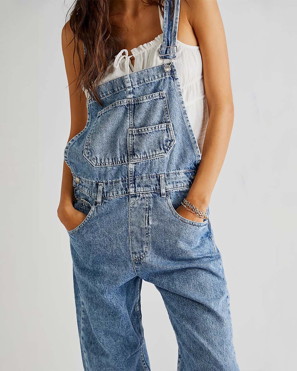 We The Free Ziggy selling distressed Denim Overall