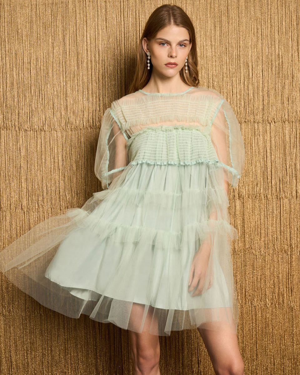 Studio Tulle Mini Dress - Sea Green