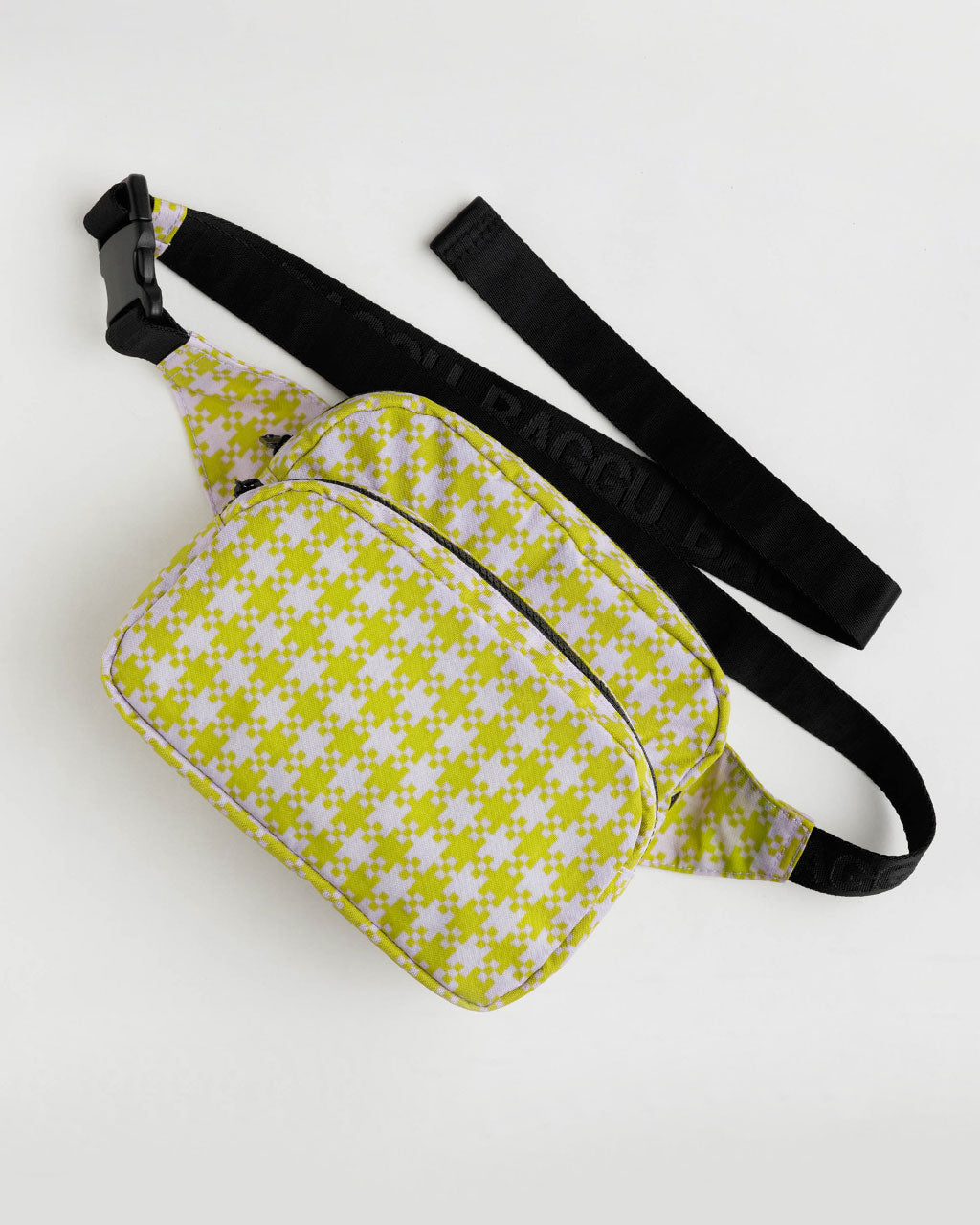 Mini Nylon Shoulder Bag : Pink Pistachio Pixel Gingham - Baggu