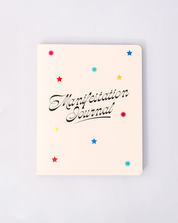 sand manifestation journal with colorful star print