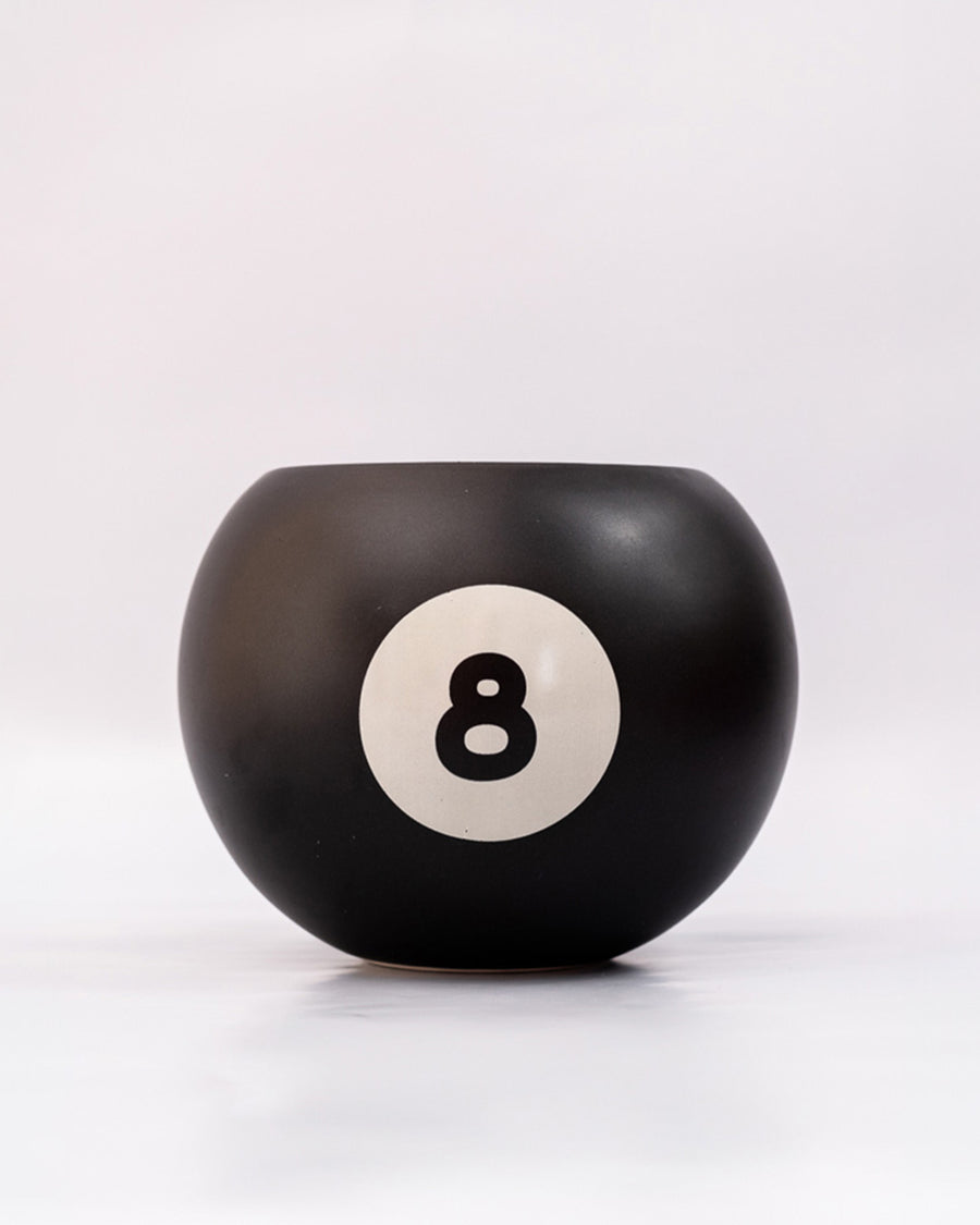 black magic 8 ball shaped vase