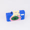 top view of blue, pink, green and cream camera de-stress ball