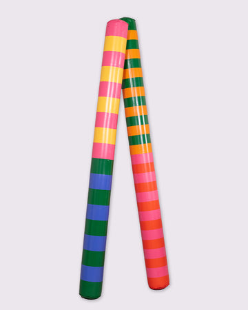 set of two multi stripe inflatable pool noodles