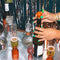 Bar Glass Set surrounded by tinsel and disco balls