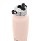 side view of light pink stainless steel water bottle with flip sip lid