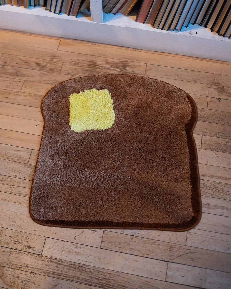 toast and butter shaped throw rug