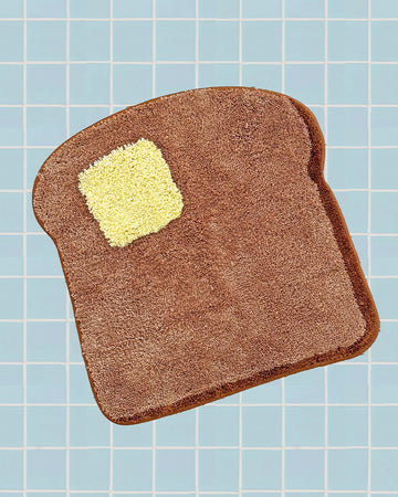 toast and butter shaped throw rug