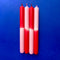 set of 4 red, pink and white layered taper candles