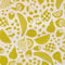 up close of mustard yellow fruit print tea towel