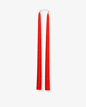 set of 2 coral taper candles