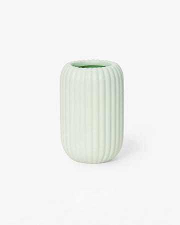 mint green ribbed sink cup