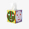 striped tissue box cover with colorful faces