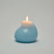 lit light blue blob unscented candle