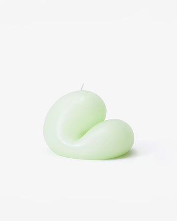 light green blob unscented candle