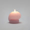 lit light purple blob unscented candle