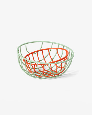 set of two wire baskets: green large and small red