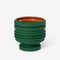 green ribbed planter with saucer