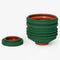 separated green ribbed planter with saucer