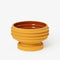 yellow ribbed planter with saucer