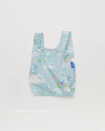 light blue baby baggu with all over rainbow and cinnamoroll print