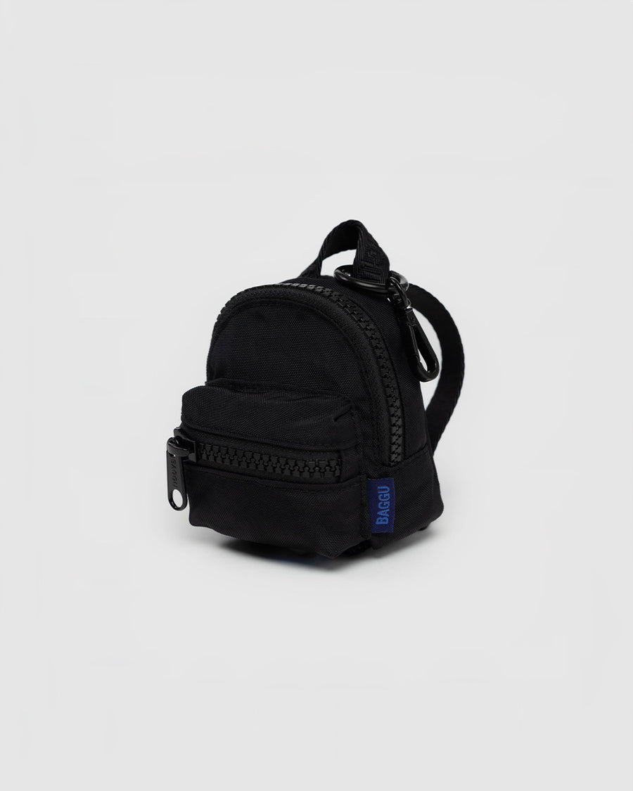 black mini baggu backpack keychain