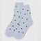 blue crew socks with dainty yellow floral design