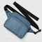 blue denim canvas fanny pack