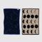 set of two reversible hand towels: navy constellation and cream moon phases