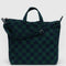 navy and dark green horizontal zip duck bag