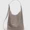 large taupe nylon sling bag with adjustable strap