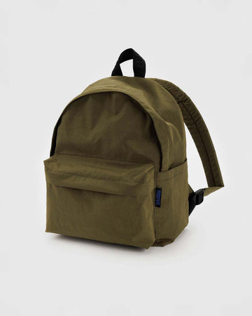 dark green medium size nylon backpack