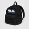 black medium nylon backpack with snoopy sleeping on the BAGGU logo