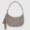 taupe medium nylon crescent bag with tonal strap