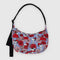 periwinkle medium crescent bag with joe cool and floral print