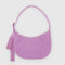 peony pink medium nylon crescent bag with tonal strap