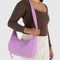 model carrying peony pink medium nylon crescent bag with tonal strap