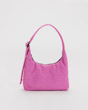 hot pink nylon mini shoulder bag