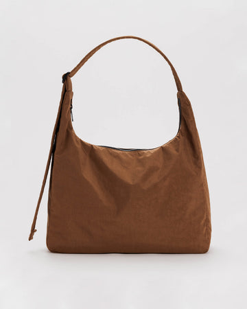 brown nylon shoulder bag