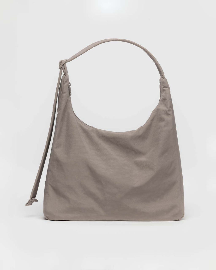 taupe nylon shoulder bag