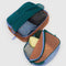 set of two packing set with canyon, cornflower, and cypress color blocking with items inside