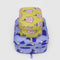 set of 2 packing cubes with yellow with snoopy in a pink puffer coat and blue with snoopy wearing a blue puffer coat