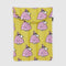 yellow 13 in. puffy laptop sleeve with snoopy in a pink puffer coat