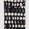 black 16 inch puffy laptop sleeve with white moon phase print