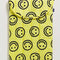 yellow 16 in. laptop sleeve with black smiley face print