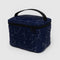 navy puffy lunch bag with white constellation print