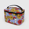 puffy lunch bag with joe cool and red and yellow floral print