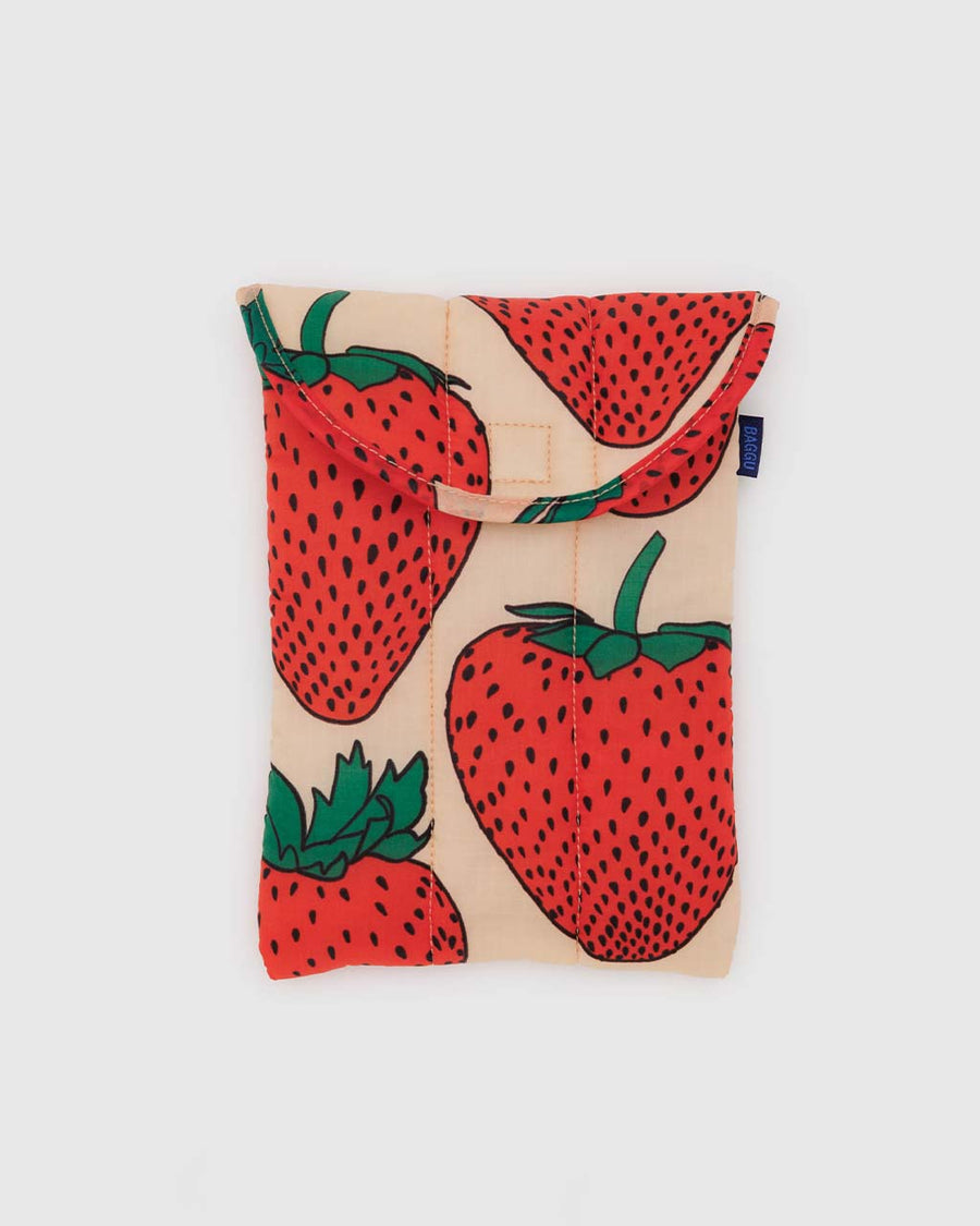 abstract strawberry print 8" puffy tablet sleeve