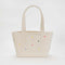 small heavyweight tote with colorful embroidered hearts