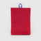 red snap wallet with cornflower interior