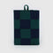 dark green and navy checkered wallet